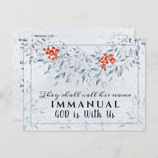 彼らは彼の名前をイマニュエル、クリスマスと呼ぶ ポストカード (正面/裏面)