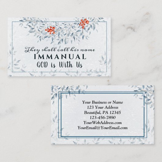 彼らは彼の名前をイマニュエル、クリスマスと呼ぶ 名刺 (正面/裏面)