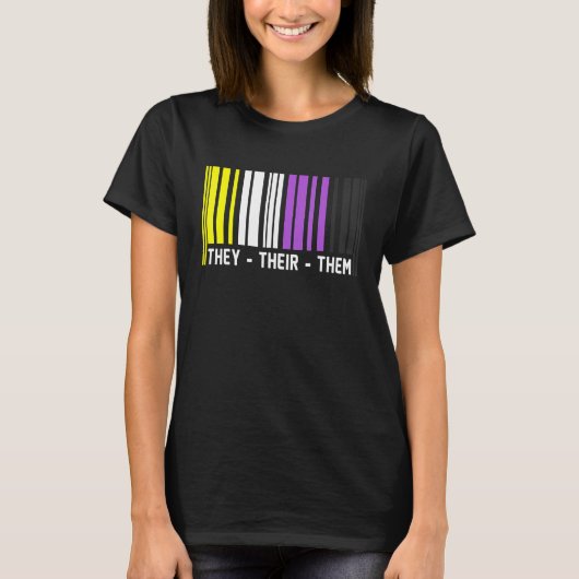 彼らは彼らのバーコード非バイナリフラグエージェントPr Tシャツ (正面)