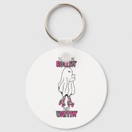 彼らは彼らのピンクのレトロな幽霊を待っている私をロールイン見る キーホルダー