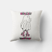 彼らは彼らのピンクのレトロな幽霊を待っている私をロールイン見る クッション (裏面)