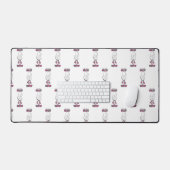 彼らは彼らのピンクのレトロな幽霊を待っている私をロールイン見る デスクマット (キーボード&マウス)