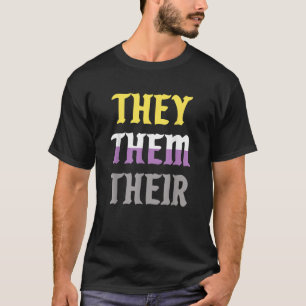 彼らは彼らの代名詞LGBTQ非バイナリプライドTe Tシャツ