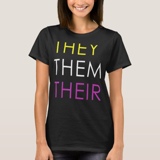 彼らは彼らの非バイナリ代名詞Lgbtq 2 Tシャツ (正面)