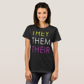 彼らは彼らの非バイナリ代名詞Lgbtq 2 Tシャツ (正面フル)
