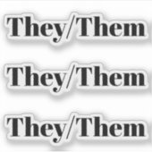 彼らは彼らの黒い性別代名詞lgbtq シール (正面)