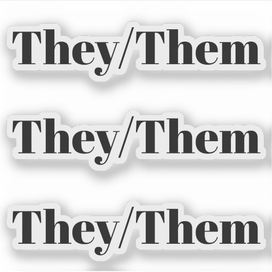 彼らは彼らの黒い性別代名詞lgbtq シール (正面)