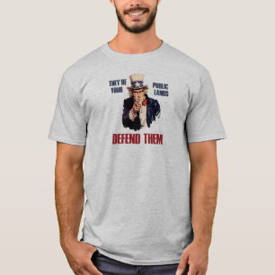 彼らは彼らを守る公の土地だサムおじさん Tシャツ