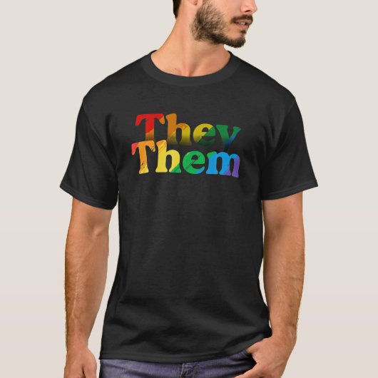 彼らは彼らLGBTプライド認識度マーチ私の発音 Tシャツ (正面)