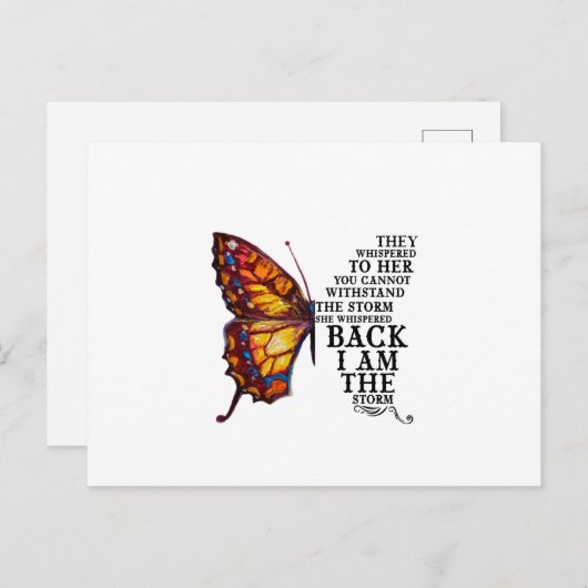 彼らは彼女に、嵐に耐えられないとささやいた ポストカード (正面/裏面)