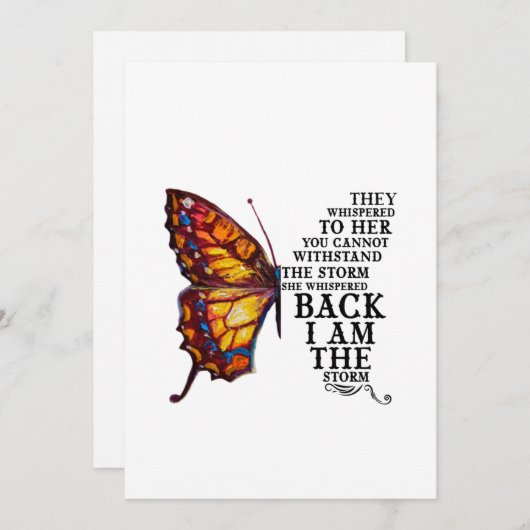 彼らは彼女に、嵐に耐えられないとささやいた 招待状 (正面/裏面)