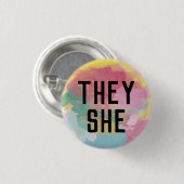 彼らは彼女のボタンを発音 缶バッジ (正面&裏面)