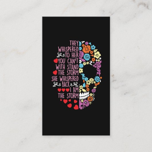 彼らは彼女の花のスカル嵐にささやいた 名刺 (正面)
