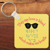 彼らは愛は盲目と言うので私は点字 キーホルダー (正面)