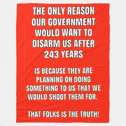 彼らは我々の武器を取り上げたい フリースブランケット (正面)