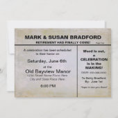 彼らは招待状（2枚）の写真/新聞をリタイアしている 招待状 (裏面)