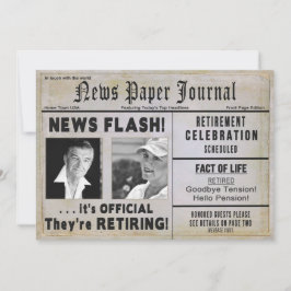 彼らは招待状（2枚）の写真/新聞をリタイアしている 招待状