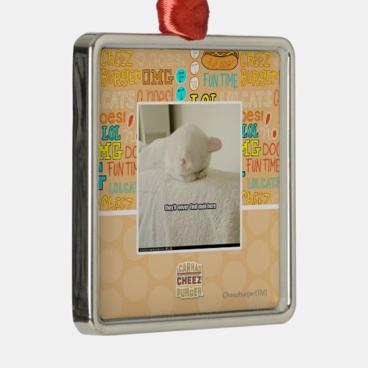 彼らは決してmehをここに見つけません メタルオーナメント (右)