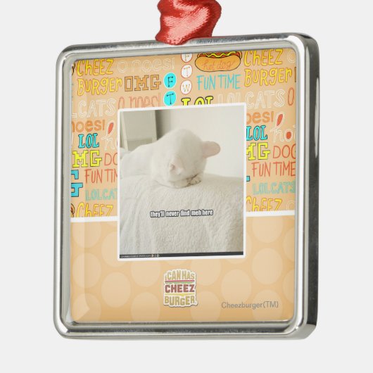 彼らは決してmehをここに見つけません メタルオーナメント (左)