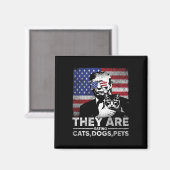 彼らは猫犬ペットトランプを食べている マグネット (正面/裏面)