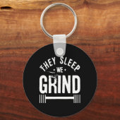 彼らは眠る我々はフィットネスジムの動機を作る キーホルダー (正面)