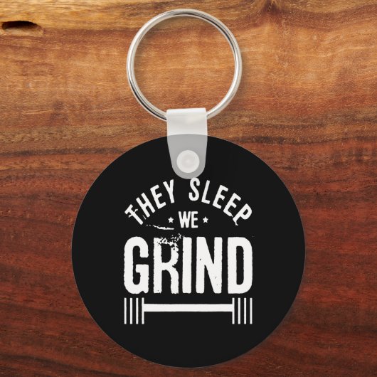 彼らは眠る我々はフィットネスジムの動機を作る キーホルダー (正面)