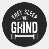 彼らは眠る我々はフィットネスジムの動機を作る ラウンドシール (正面)