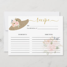 彼らは祭壇のブライダルシャワーレシピカードに行く