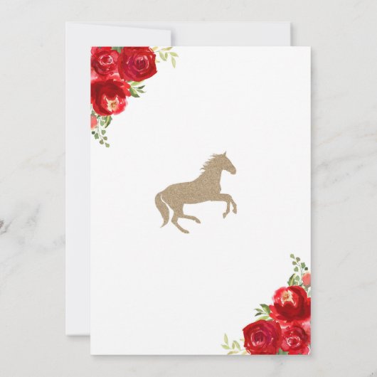 彼らは祭壇の競馬ウェディングシャワーに行く 招待状 (裏面)