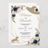 彼らは祭壇の競馬ウェディングシャワーに行く 招待状 (正面/裏面)