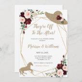 彼らは祭壇の競馬ウェディングシャワーに行く 招待状 (正面/裏面)