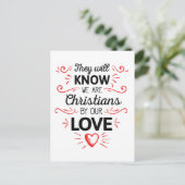 彼らは私たちが私たちの愛によってクリスチャンであることを知るだろう。 ポストカード (スタンド正面)