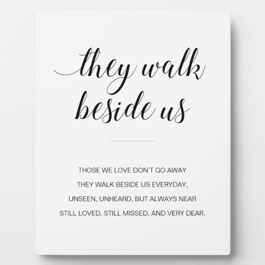 彼らは私たちの記念詩の横を歩結婚く フォトプラーク (正面)