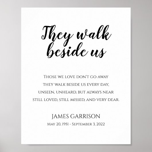 彼らは私たちの詩の記念碑の横を歩く ポスター (正面)