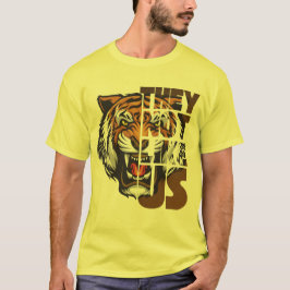 彼らは私たちタイガー顔スプリットタイポグラフィが好きではない Tシャツ