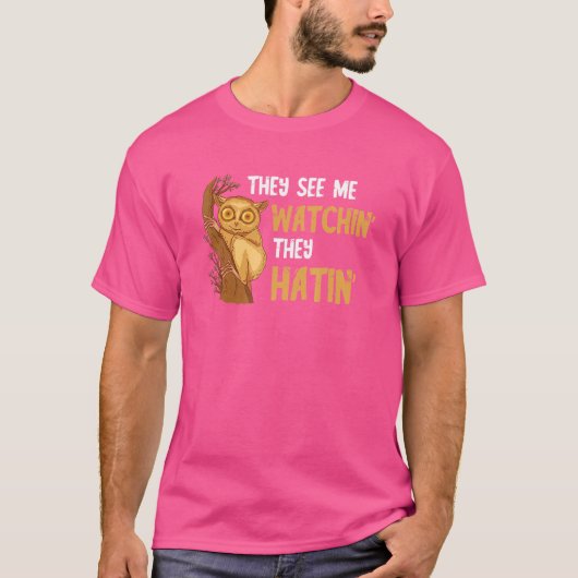 彼らは私のタルシエモンキーフィリピン動物のボホールを見る Tシャツ (正面)
