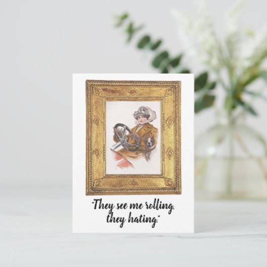 彼らは私の転がを見て、彼らは嫌いハングハおもしろいガキ ポストカード (スタンド正面)