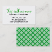 彼らは私をお母さんの名刺と電話します コーリングカード (正面/裏面)