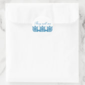 彼らは私をママと呼ぶPlaid Tulipsシール(青) ラウンドシール (バッグ)