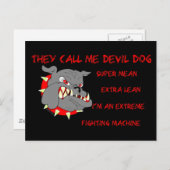 彼らは私を悪魔の犬と呼ぶUSMC ポストカード (正面/裏面)