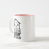 彼らは私を閉鎖実在不動産代理人を見る ツートーンマグカップ (正面左)