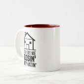 彼らは私を閉鎖実在不動産代理人を見る ツートーンマグカップ (正面左)