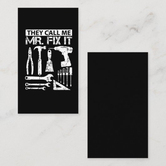 彼らは私をFix It Funny Handyman氏のパパの父と電話します 名刺 (正面/裏面)