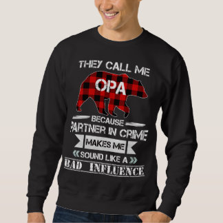 彼らは私をOpa Bear Red Plaid Matching Pajama Faという スウェットシャツ