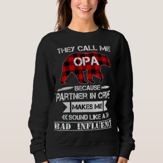 彼らは私をOpa Bear Red Plaid Matching Pajama Faという スウェットシャツ