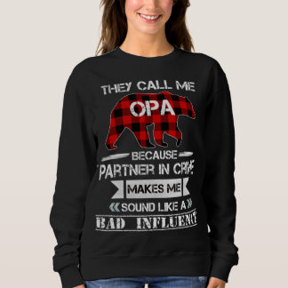 彼らは私をOpa Bear Red Plaid Matching Pajama Faという スウェットシャツ
