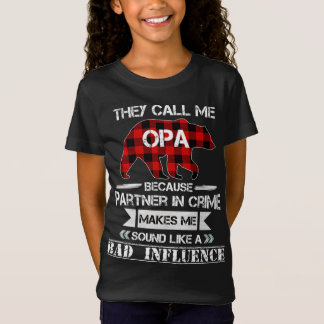 彼らは私をOpa Bear Red Plaid Matching Pajama Faという Tシャツ