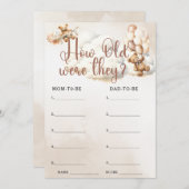 彼らは赤ちゃんシャワーのゲームかわいいクマ歳 招待状 (正面/裏面)