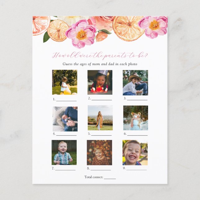 彼らは赤ちゃんシャワーのゲームをいくつだった (正面)