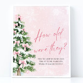 彼らは赤ちゃんシャワーのゲームをどれくらい古いかをクリスマスに弓 ポスター